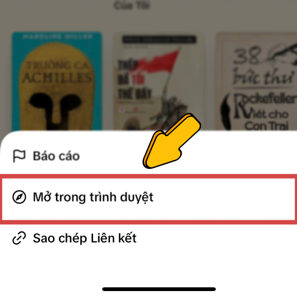 Bước 2: chọn Mở trong trình duyệt